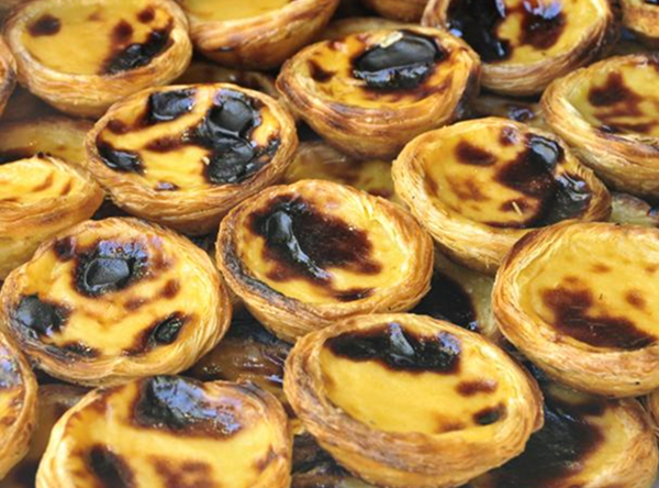Delicious golden pasteis de nata